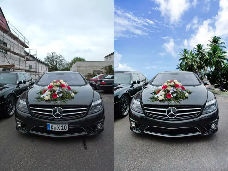 edicíon de imágenes de una foto de boda